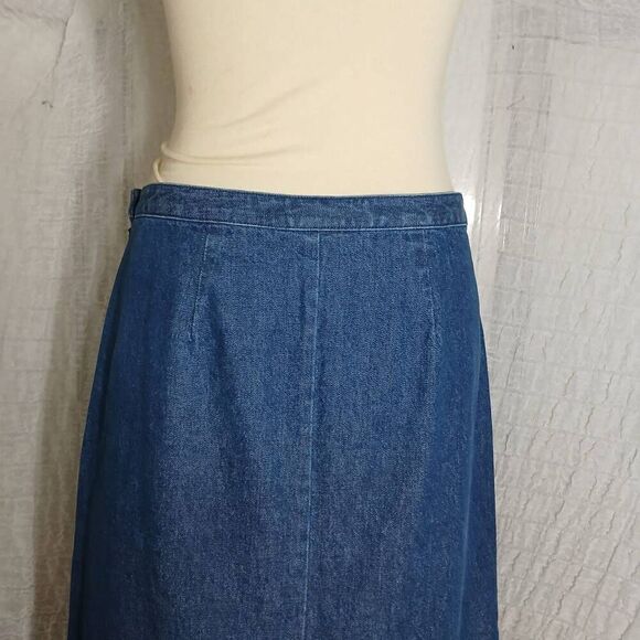 Westbound Vtg. Christmas Denim Skirt Size 8 - Picture 7 of 9